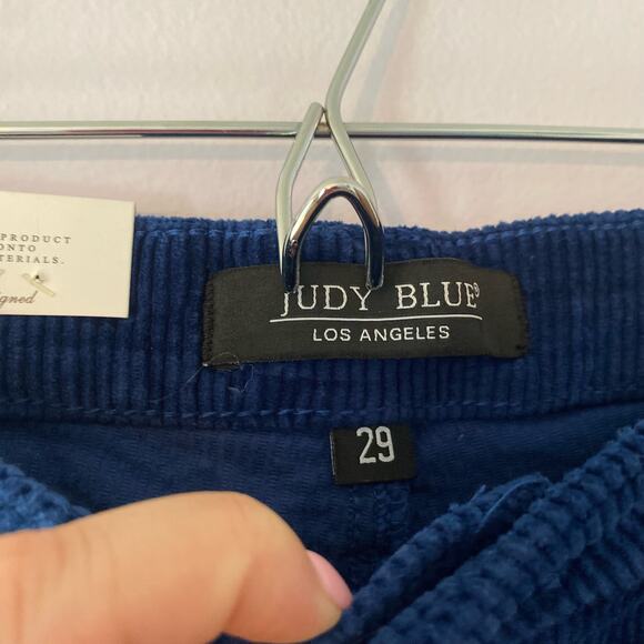 NWT Judy Blue Women's size 29 Slim Fit Blue Corduroy High Waisted Pants - Picture 3 of 12